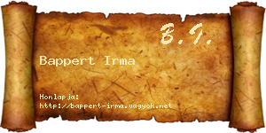 Bappert Irma névjegykártya